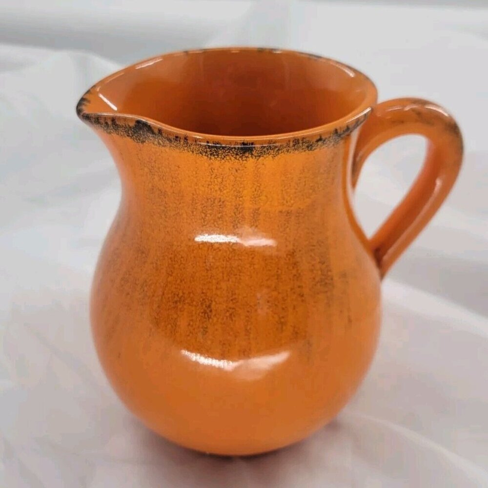 Vintage MCM Made In ITALY Orange Pitcher‎